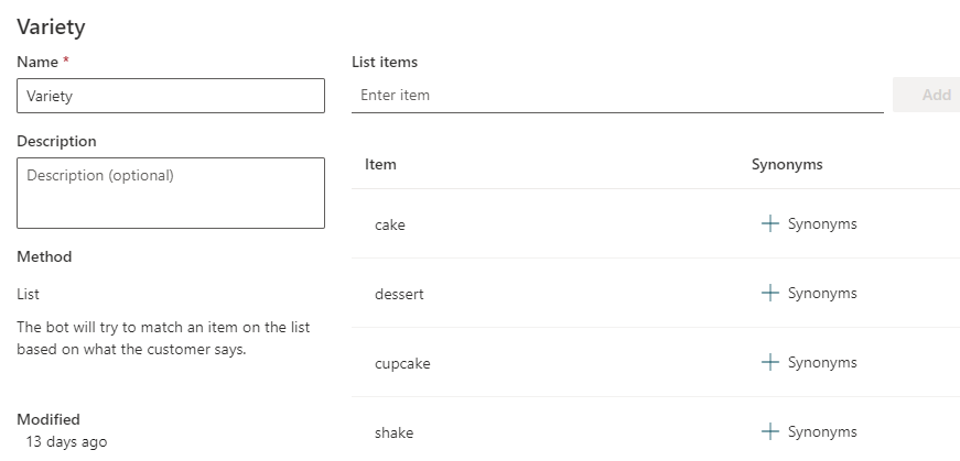 Variety Entity for Power Virtual Agents