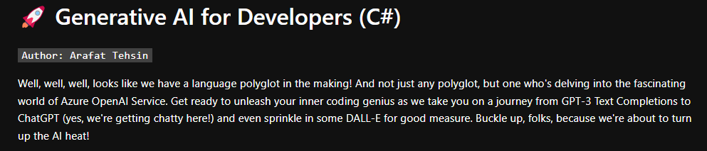 Generative AI Notebook