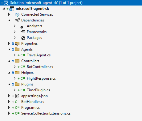 Solution Structure for M365 Agent SDK and Semantic Kernel